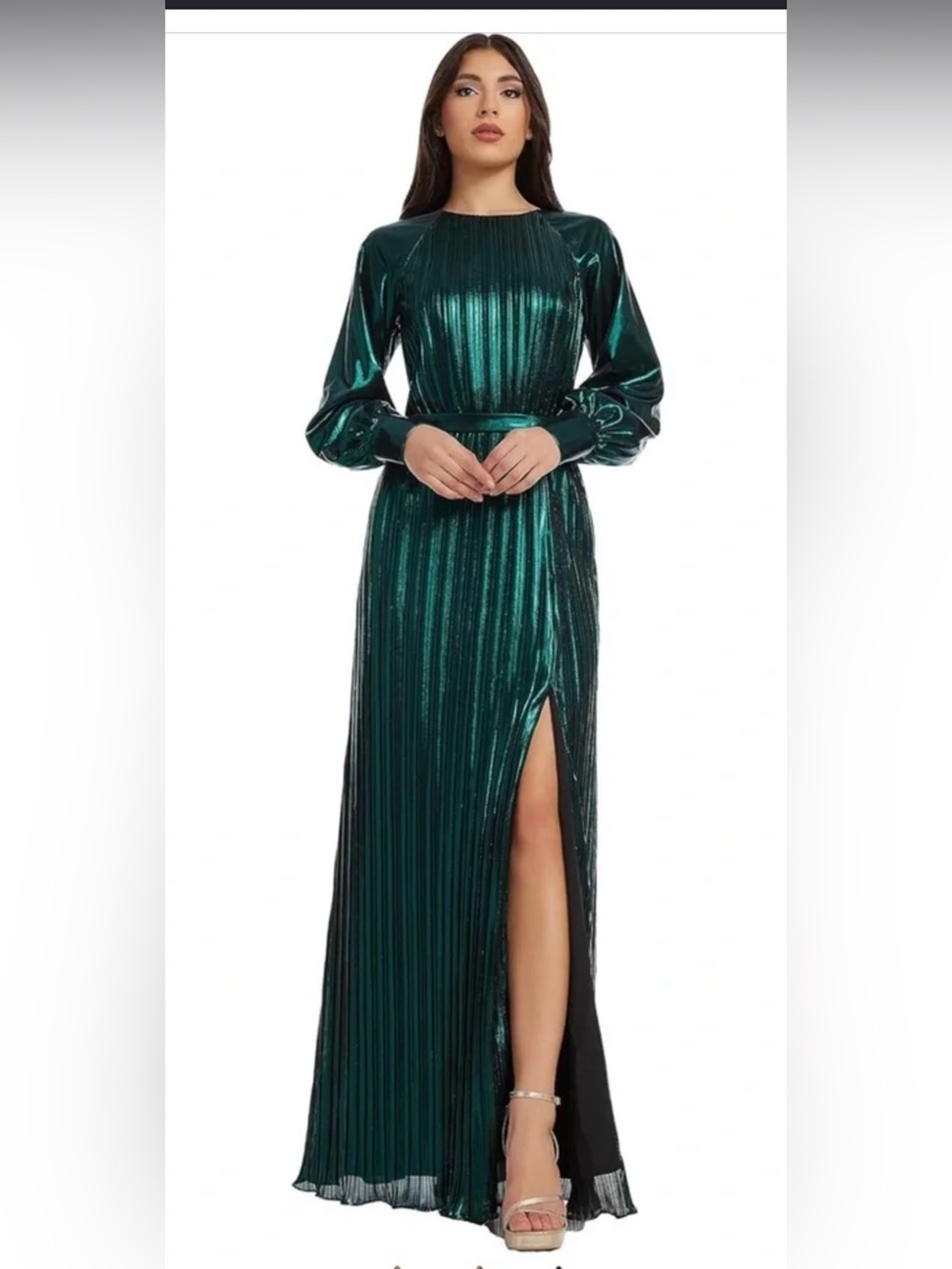 Dress the Population green gown. Sz s